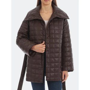 NWT AVEC LES FILLES Faux Leather Box Quilt Jacket